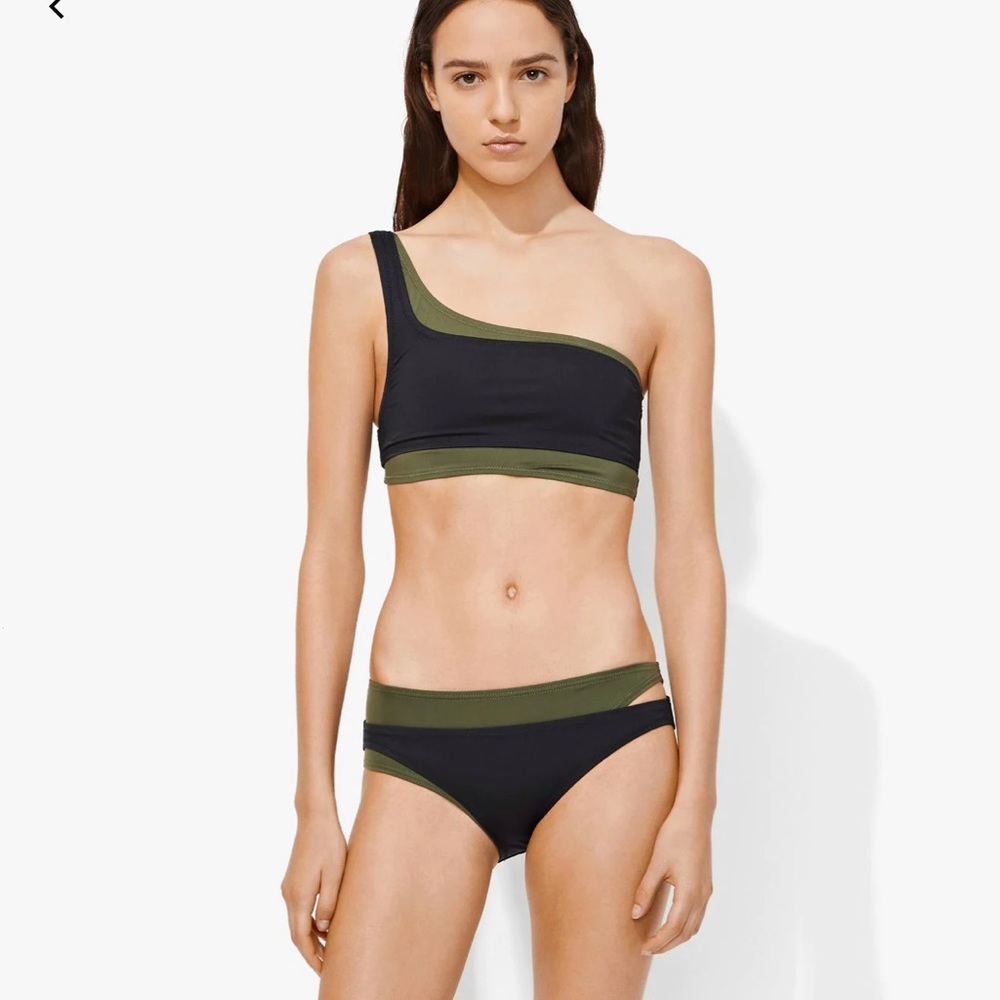 Proenza Schouler One Shoulder Layered Bikini *JUST THE GREEN SET*